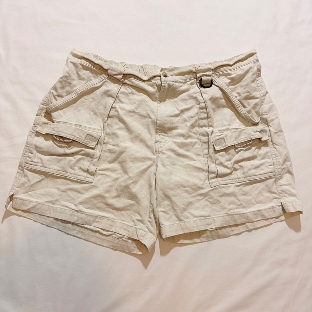 Columbia PFG Cargo Shorts Mens XL Beige Cotton Canvas Utility Outdoor FM4012